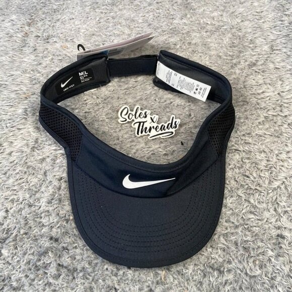Nike Ace Swoosh Visor Golf/Tennis Adult Unisex Size L/XL Black FV5586-010 - Picture 1 of 5